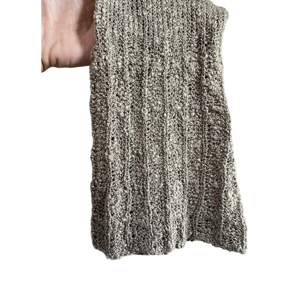 SAGA Sweater Gray Soft Popcorn Flutter Sleeve Raw Hem Lagenlook Boho Relaxed Fit - Picture 3 of 9